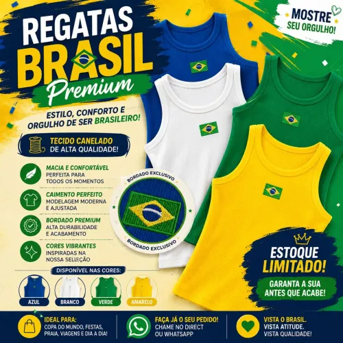 Camiseta regata feminina Brasil 