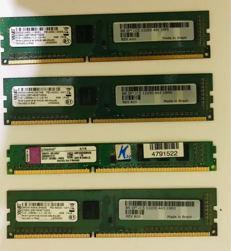 Kit de memórias RAM (um Kingston) e demais Smart (ACOMPANHA BRINDE)