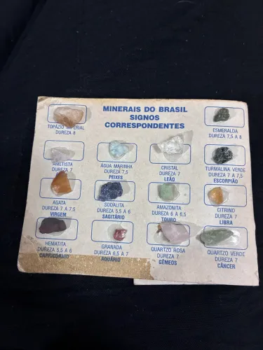 Quadro / Mostruário Minerais do Brasil e Signos - Irffi Internacional (Vintage)