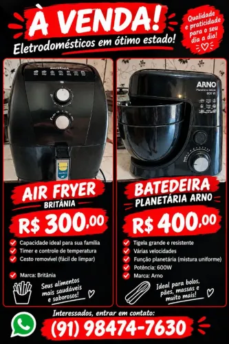 Air fryer e batedeira