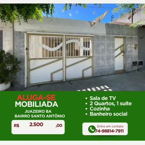 Casa 100% mobiliada para aluguel no Bairro Santo Antônio Juazeiro/BA Localização privile