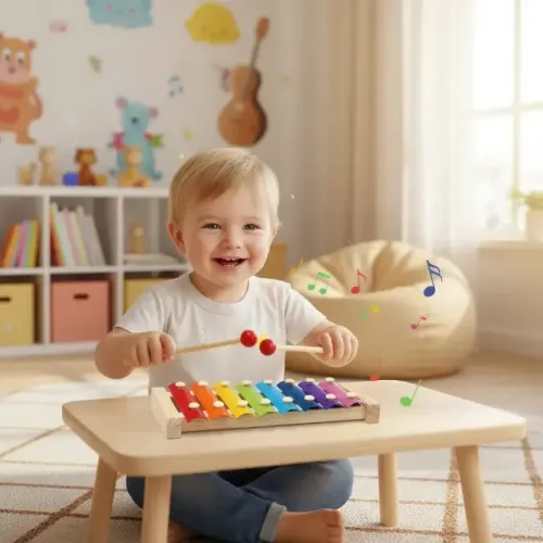 brinquedo educativo musical xilofone infantil educativo baquetas 23cm ak4610