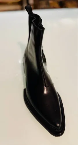 Bota De Couro Animale Preto Liso tam. 35