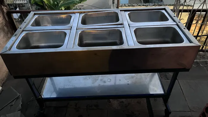 Carrinho Buffet Térmico 6 Cubas inox 