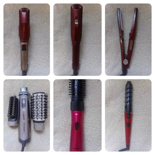 Prancha e Escova rotativa conair titanium Cacheador Cerâmica 