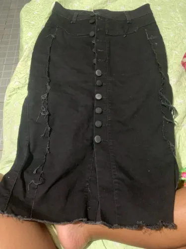 Saia jeans feminina