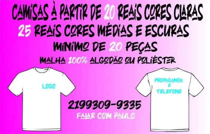 CAMISAS PERSONALIZADAS PARA O SEU EVENTO