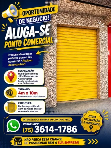 ponto comercial , bairro feira x 40mt²