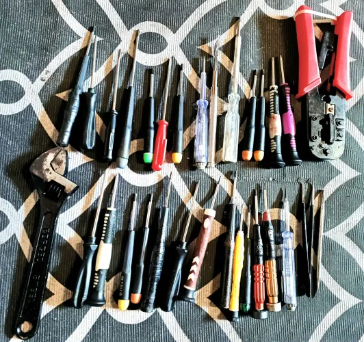 Kit de Ferramentas de Precisão + Alicate Crimpador + Chave Inglesa (Lote Completo)