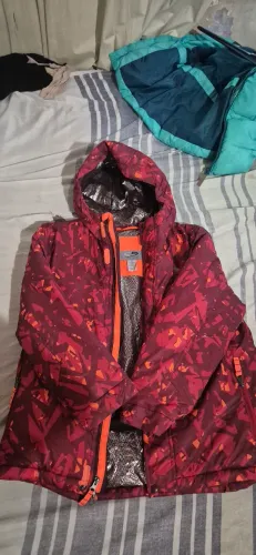 Casaco Champion Infantil M 8-10 Vermelho Bordô e Laranja