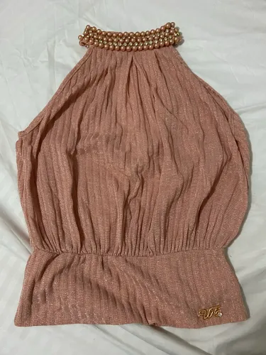 Blusa Rose com Pérolas