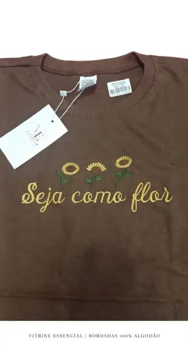 T-shirt bordadas 100% algodão 30.1 penteado Premium