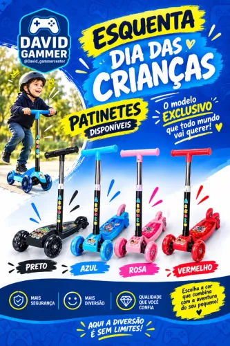 Patinete regulável infantil novo escolha a cor no chat