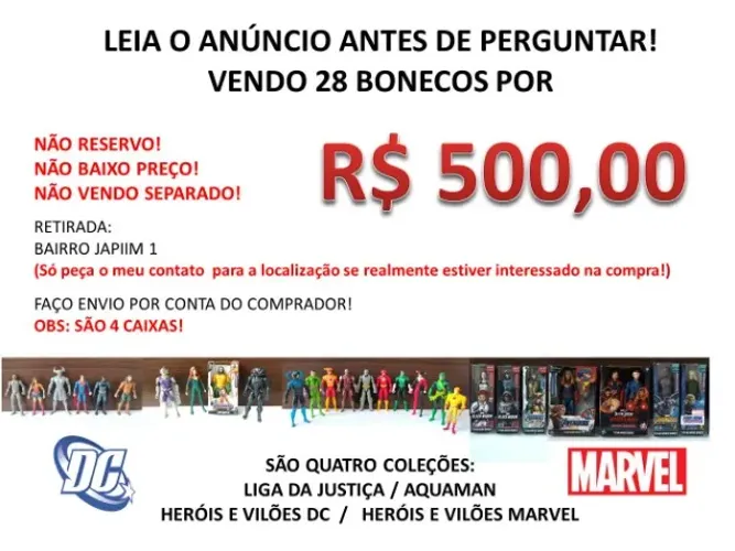 VENDO 28 BONECOS
