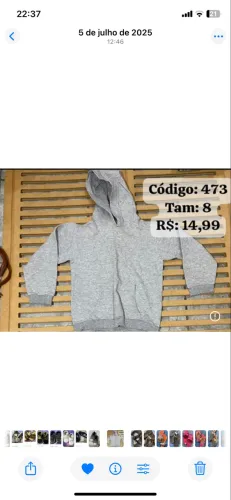 Moletom infantil com touca - TAM 8