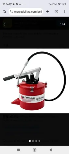 Bomba Graxa Engraxadeira Manual 4 Kg Alta Pressão Lub 404