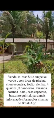 Vendo sítio em Peixe verde , ideal para quem procura um lugar para laser * .