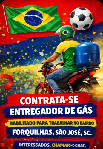 contratamos Entregador de gás Habilitado 