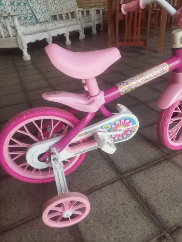 BICICLETA INFANTIL ROSA FLOWER ARO 12