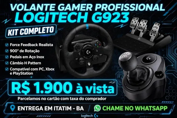 Kit logtech volante g923+câmbio