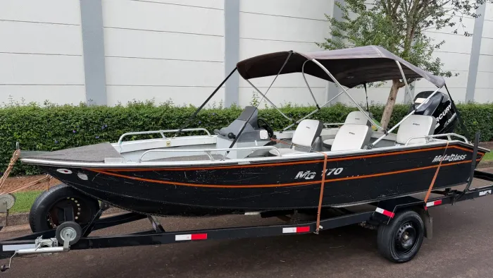 Lancha MetalGlass Mg170 Mercury 90hp Carreta Conjunto Toop
