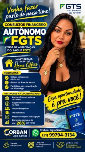Vaga de Consultor Financeiro Autônomo - Home Office