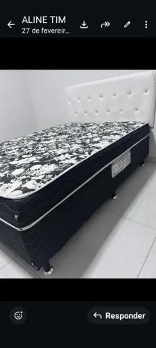 Cama casal box conjugada orthobon Dark muito conservada