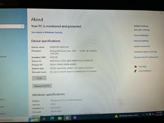 CPU para trabalho
