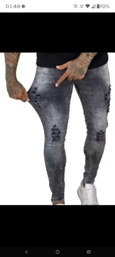 Calça masculina jeans nova n44 marmorizada aceito cartão