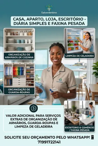 Faxina Residencial e Comercial | Diária Simples, Pesada e Organização