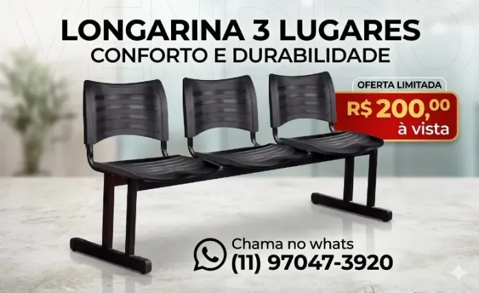 LONGARINA 3 LUGARES PRETO