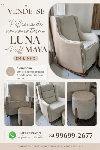 Poltrona Luna + Puff Maya em excelentes condições. (Seminova)