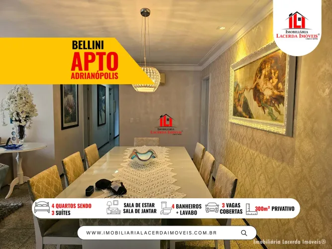 Condomínio Bellini - Apartamento 4 Quartos Sendo 3 Suítes com Closet e Hidro no Adrianópol
