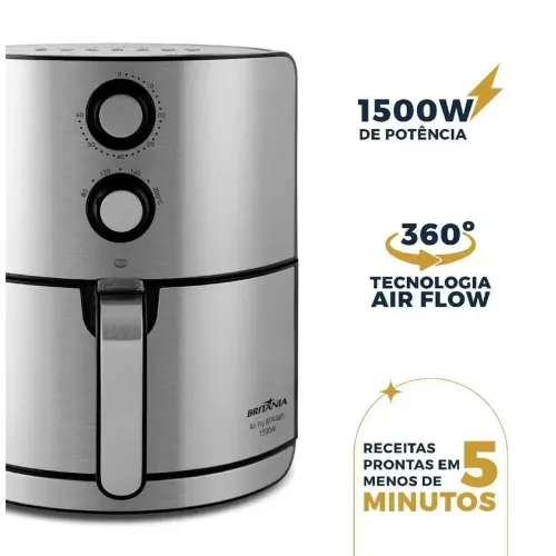?PROMOÇÃO?Air Fryer Britânia 4,6L 1500W BFR46PI - NOVA!? DE R$ 599,00? POR APENAS R$ 399,0