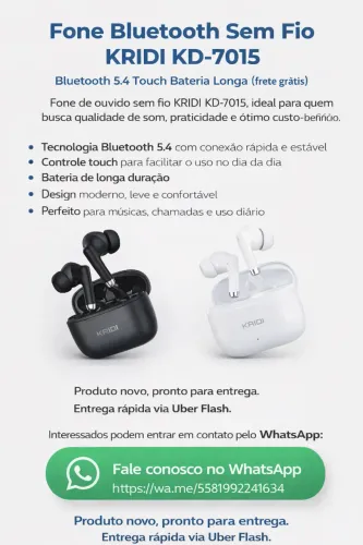 Fone Bluetooth Sem Fio Bluetooth 5.4 Touch Bateria Longa 