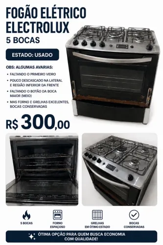 Fogão Electrolux 5 bocas