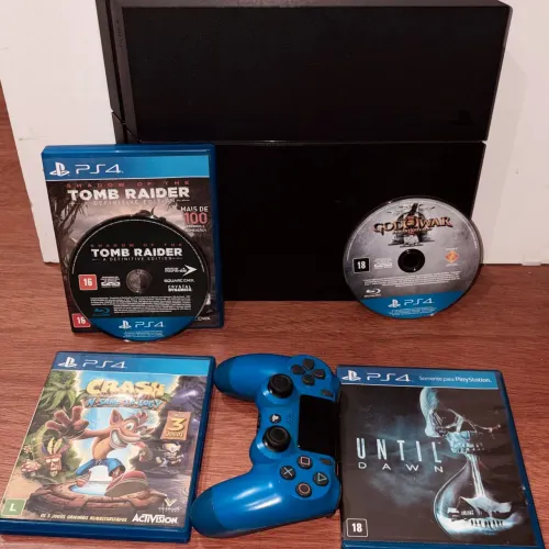 PS4 Fat 500GB Zerado + Controle + 4 Jogos