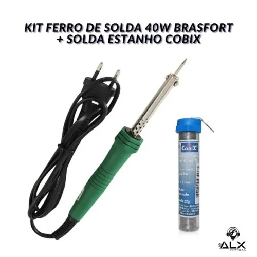 Kit Ferro de Solda 40w 127v + Solda Estanho Tubinho 22g *ENTREGA GRÁTIS*