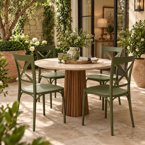 Cadeira de Jardim em Plástico 88x45cm Nude Robust Cross Forte Plástico