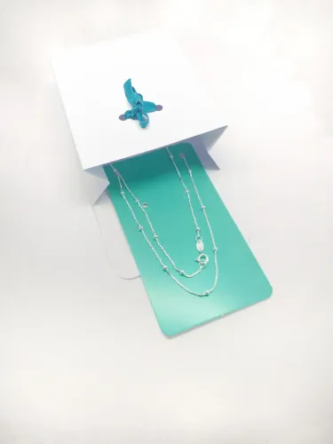 Colar choker veneziana com bolinhas banhado a prata