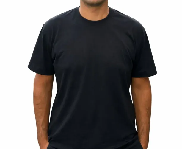 CAMISA CAMISETA BASICA PRETA LISA 100% ALGODÃO