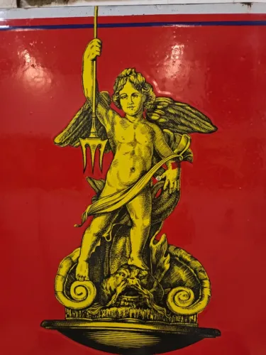 Placa Esmaltada Rara Bière du Pêcheur Anos 50 - Coleção (48x76 cm)