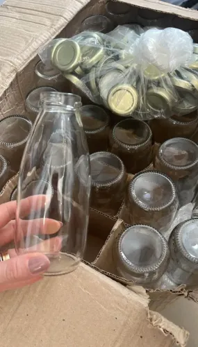 65 Garrafas de vidro 300ml com tampa