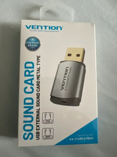 Placa Som Usb Vention Cdlh0 Externo P2 3.5mm Omtp Ctia