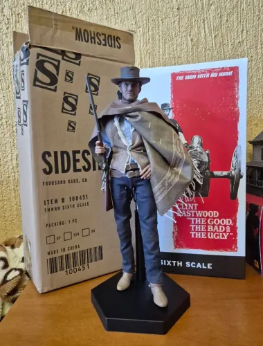 Clint Eastwood Sideshow Hot Toys 1/6, The Good, The Bad and The Ugly completo!