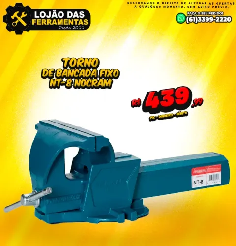 Torno de Bancada Fixo NT-8 Nocram