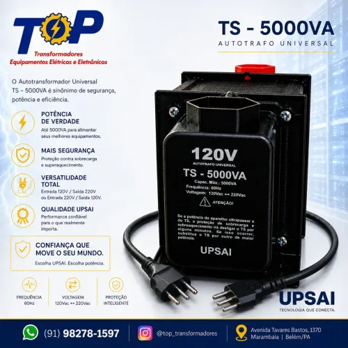Transformador 5.000va de 127v para 220v