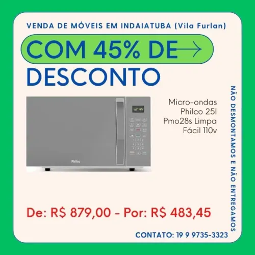 Micro-ondas Philco 25l Pmo28s Limpa Fácil 110v