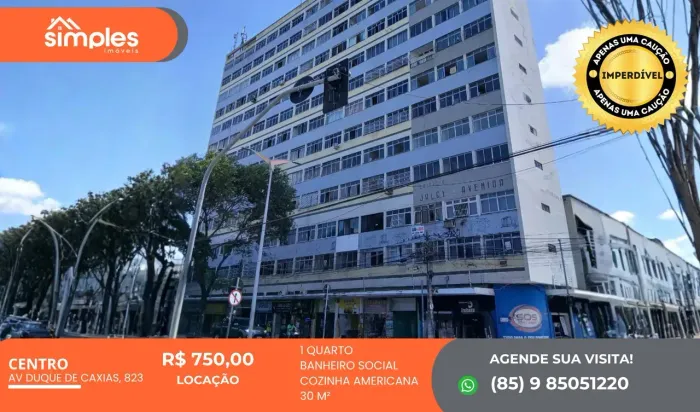 Imóvel para aluguel com 35 metros quadrados com 1 quarto em Centro - Fortaleza - CE