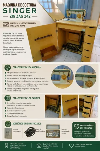 Máquina de Costura Singer Zig Zag => Analiso Proposta